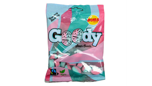 Bubs Godis Sour Raspberry and Blueberry Ovals 90g